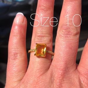 Gorgeous Yellow CZ Gold Filled Ring